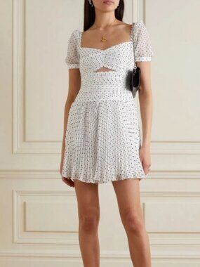 self portrait white beaded sequin v-neck mini dress White Sequin Mini Dress – self-portrait-US main image 1
